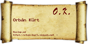 Orbán Kürt névjegykártya