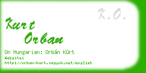kurt orban business card
